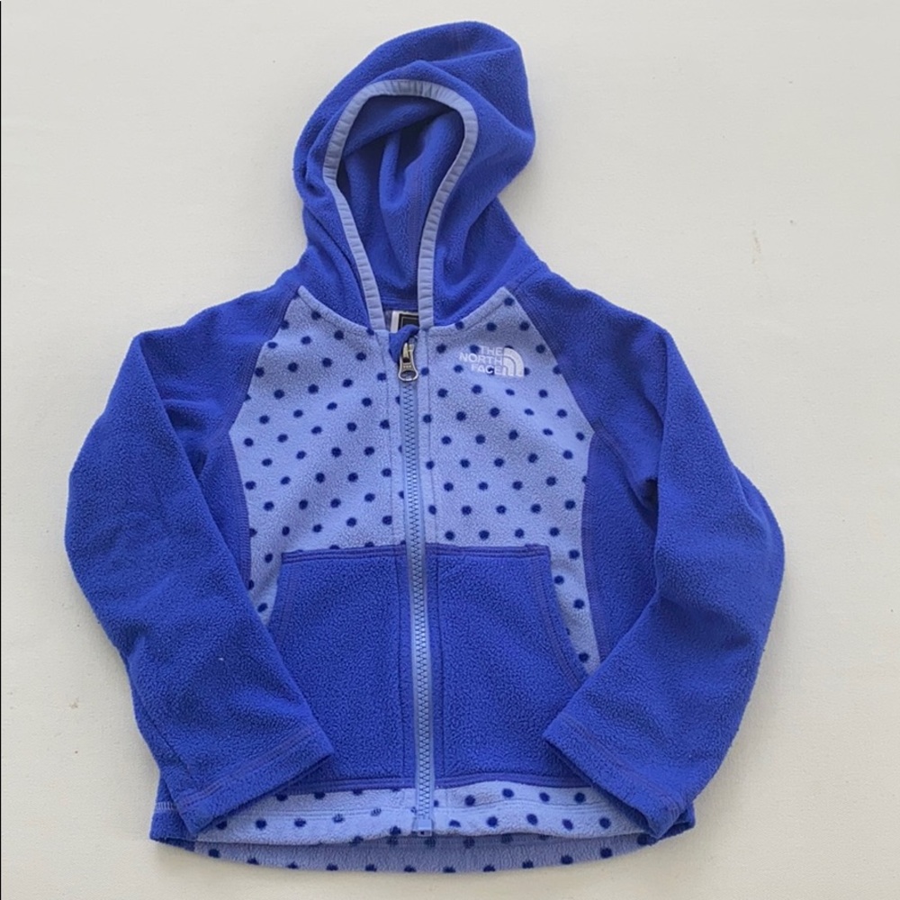 North Face Blue Polka Dot Fleece Jacket